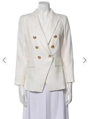 Verónica Beard Miller double breasted Linen Blazer off white 4
